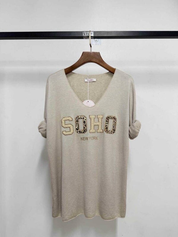 Pull col V - SOHO new york - Beige