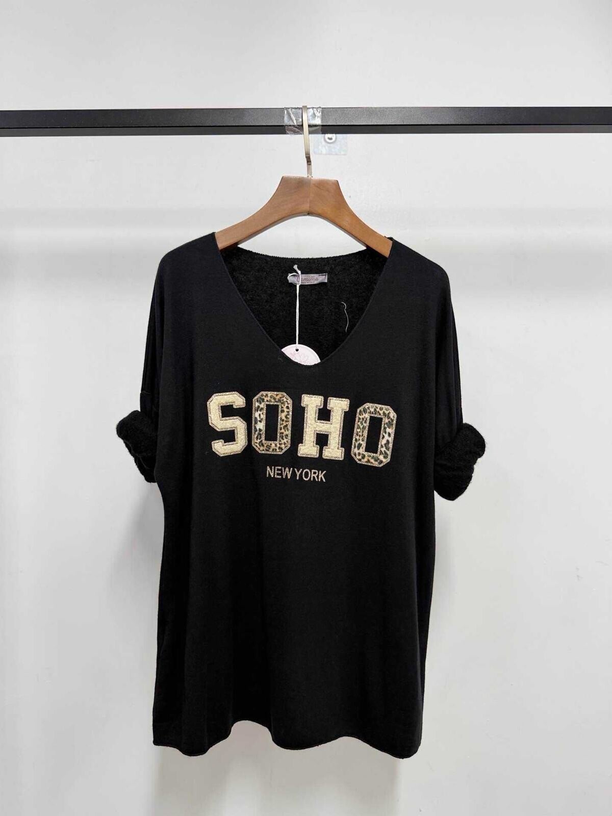 Pull col V - SOHO new york - Noir