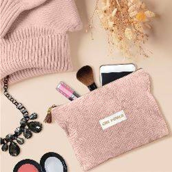 Pochette en velours - Collection Césarine - Rose