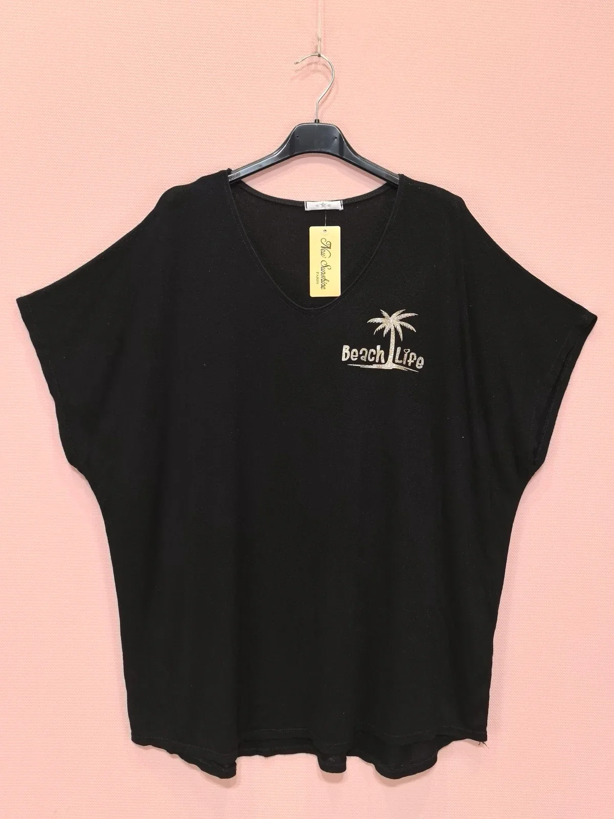 Tee shirt Beach life - Noir