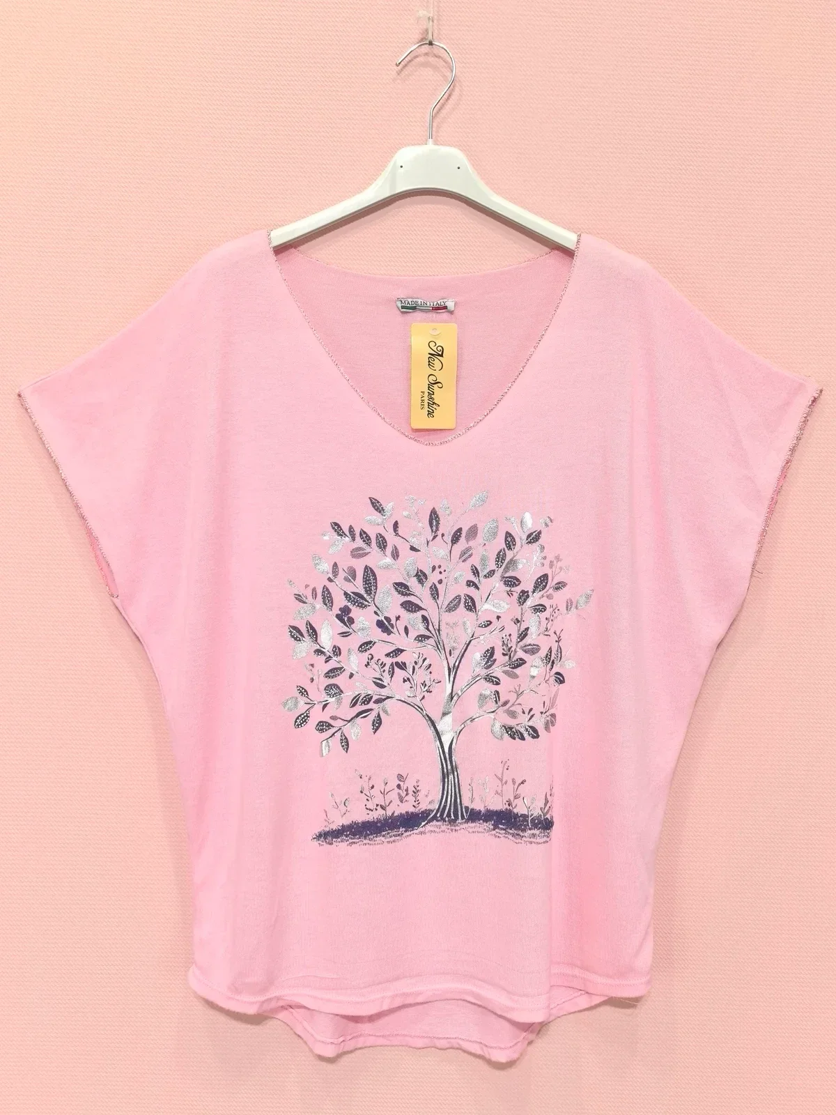 Tee shirt Arbre de vie - Rose poudré