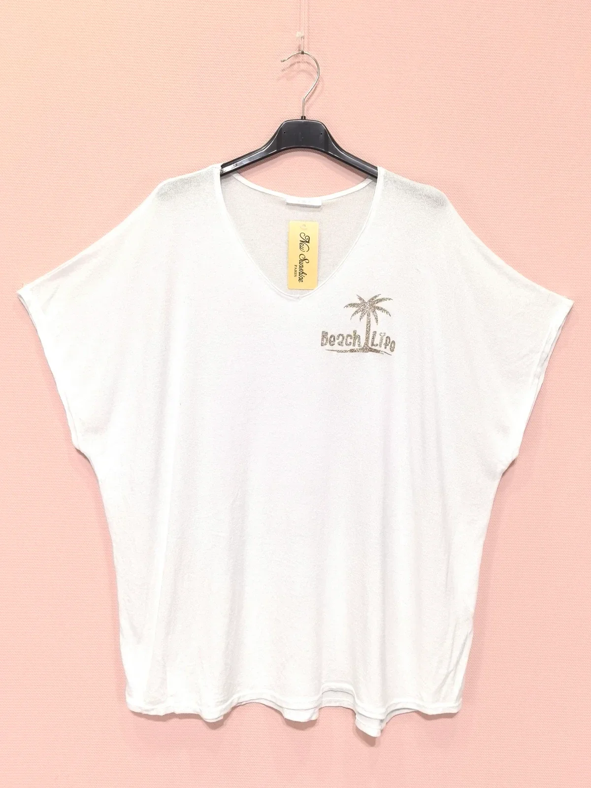 Tee shirt Beach life - Blanc