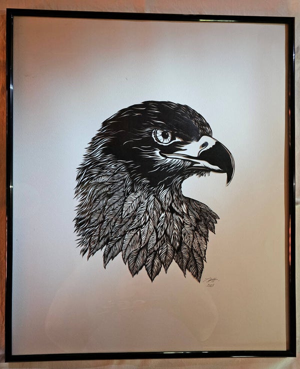 Original Scherenschnitt "Adler"