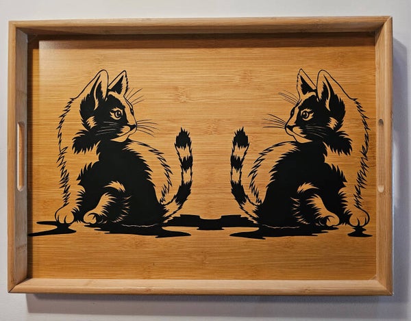 Serviertablett Katzen (Original, auf Bestellung)