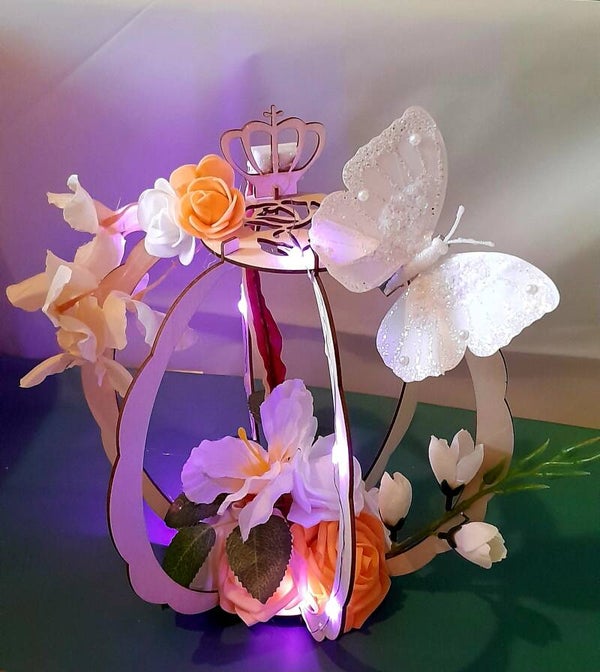 Lanterne en bois avec leds