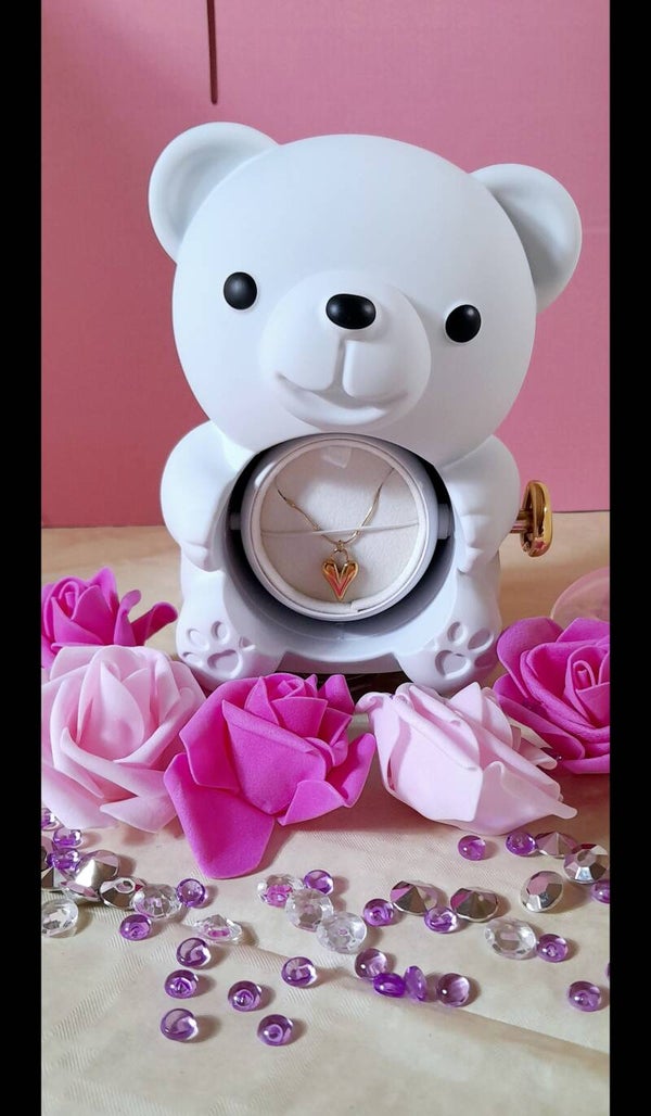 Boîte à bijoux ourson éternel blanc