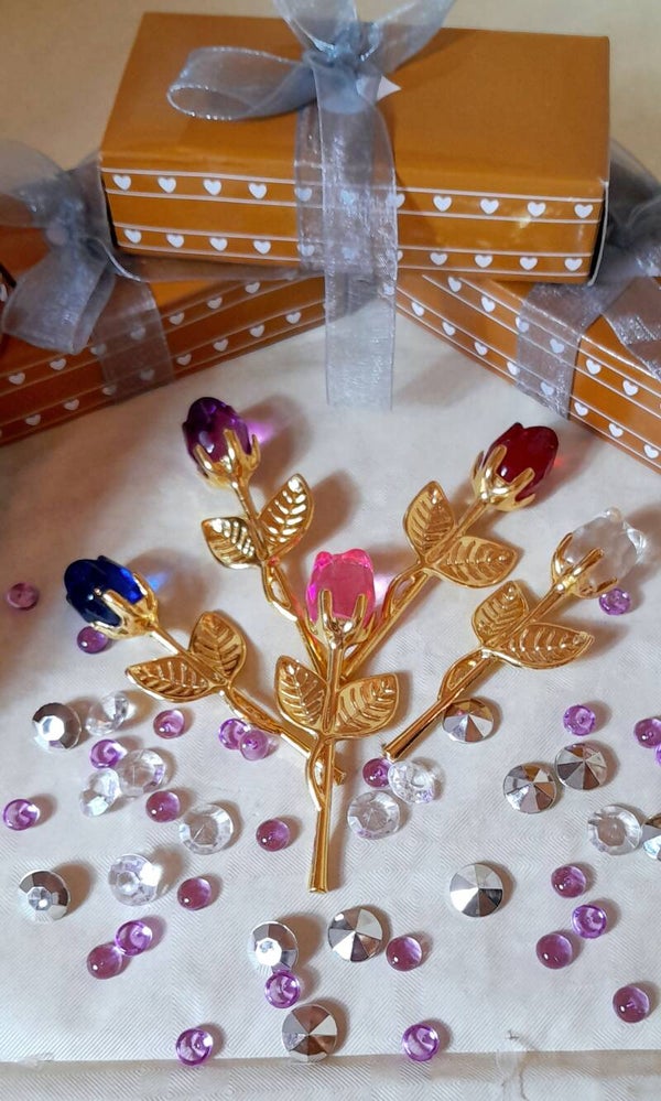 Rose en cristal colorées