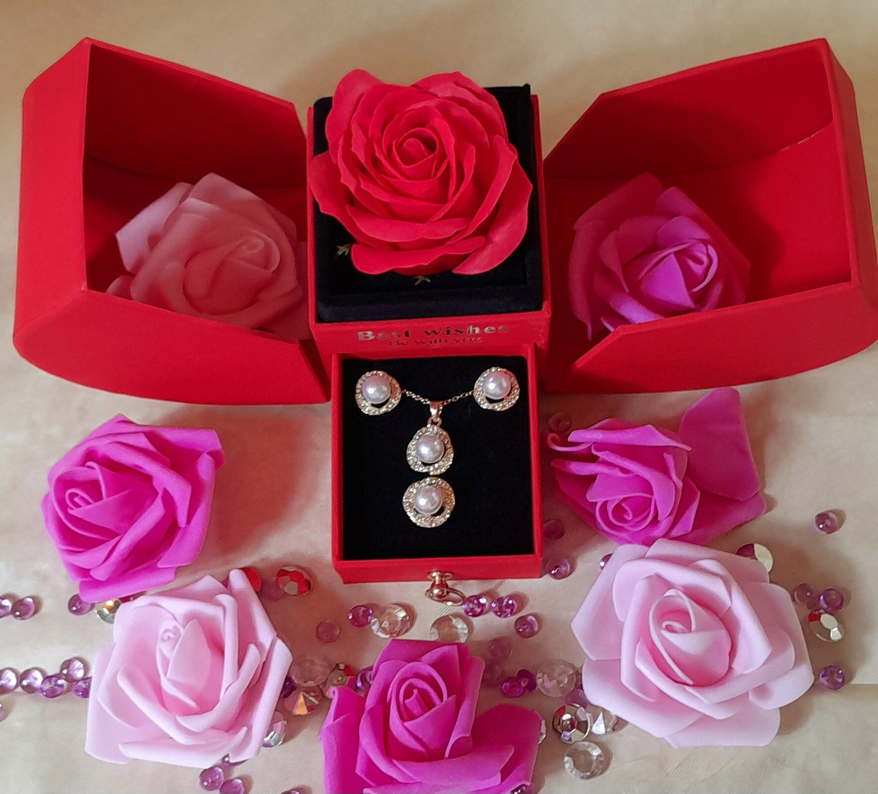 Boîte à bijoux perles d'amour