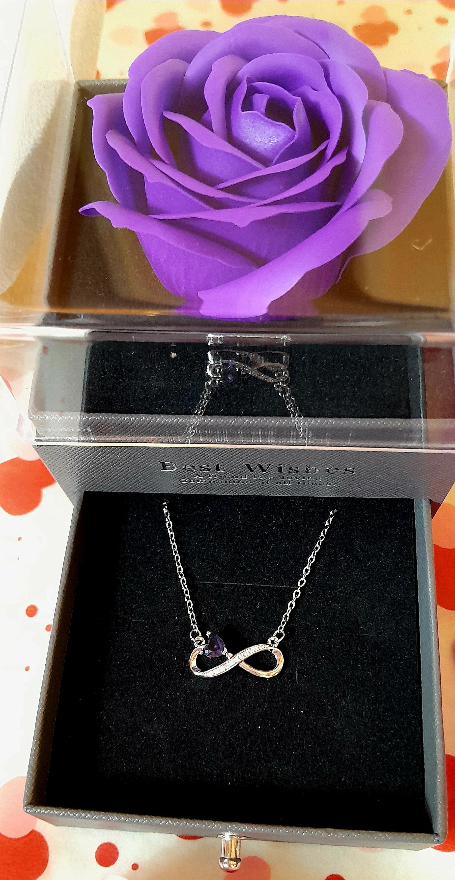 Boîte à bijoux rose éternelle violette