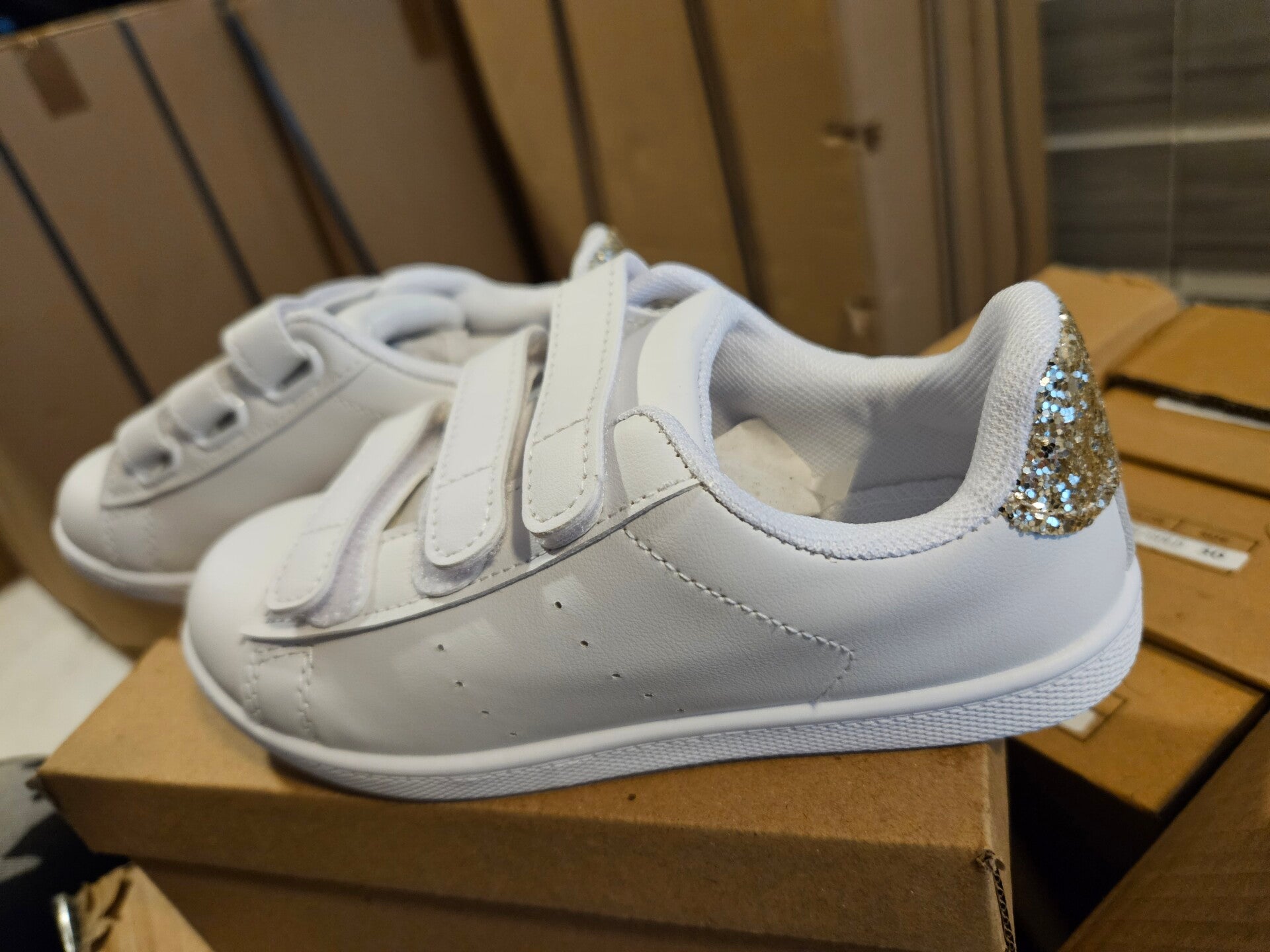 look a like sneakers kids gold