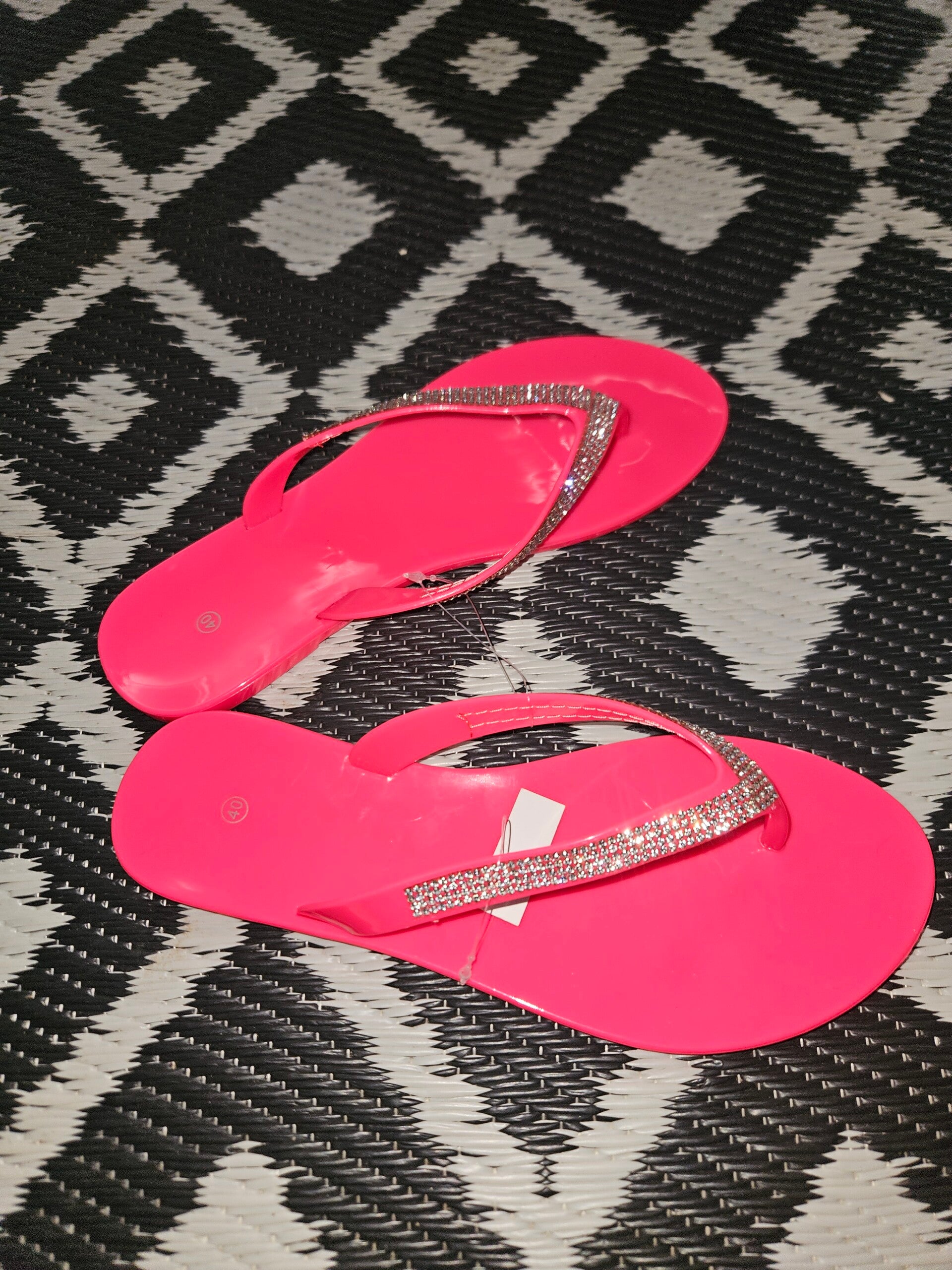 fluor roze slippers