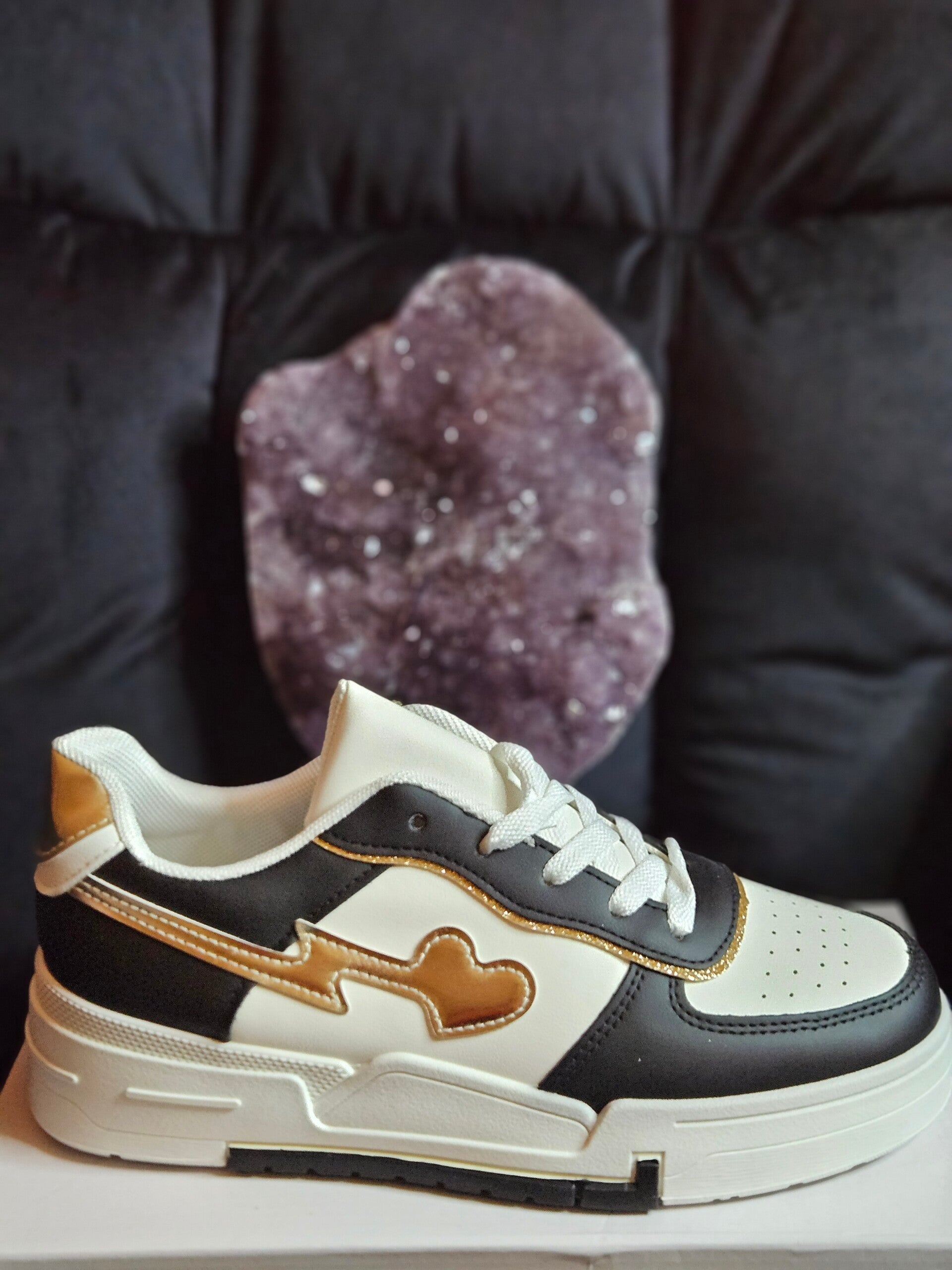 Zwart gouden sneakers