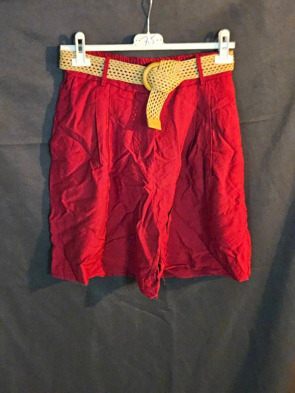 linnen korte broek met riem