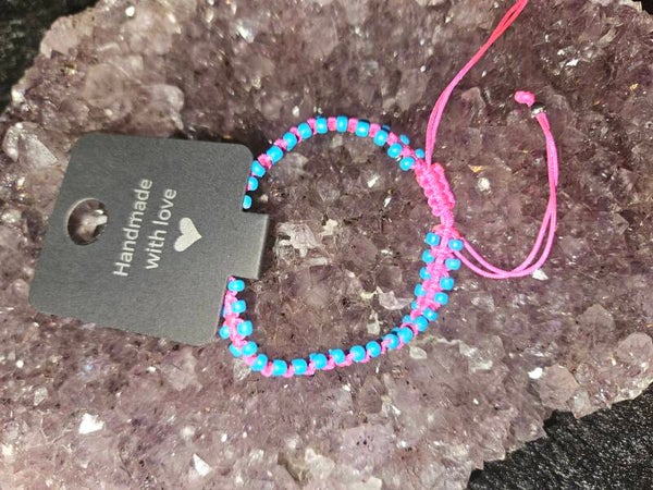 verstelbaar armbandje blauw roze