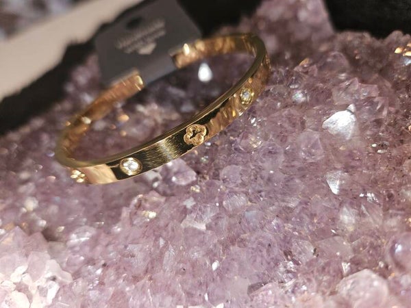 gouden bangle strass steentjes en print
