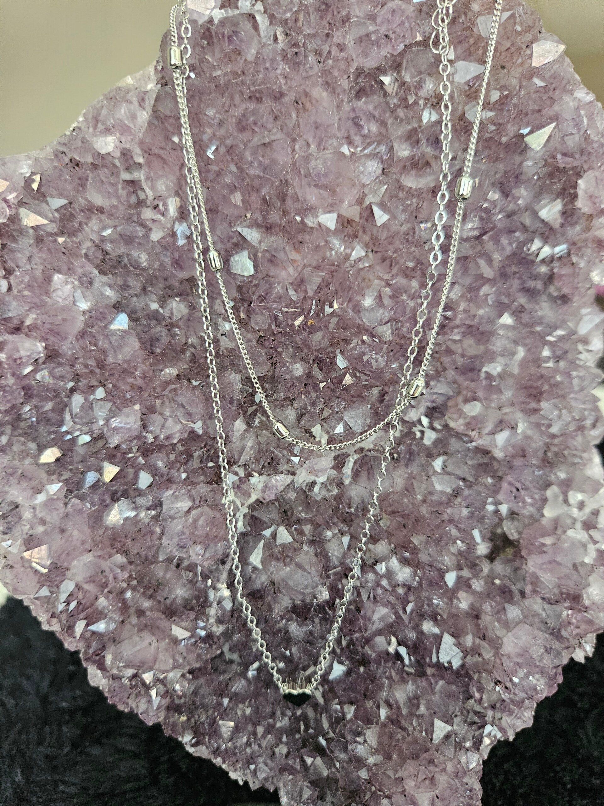 zilveren dubbele ketting