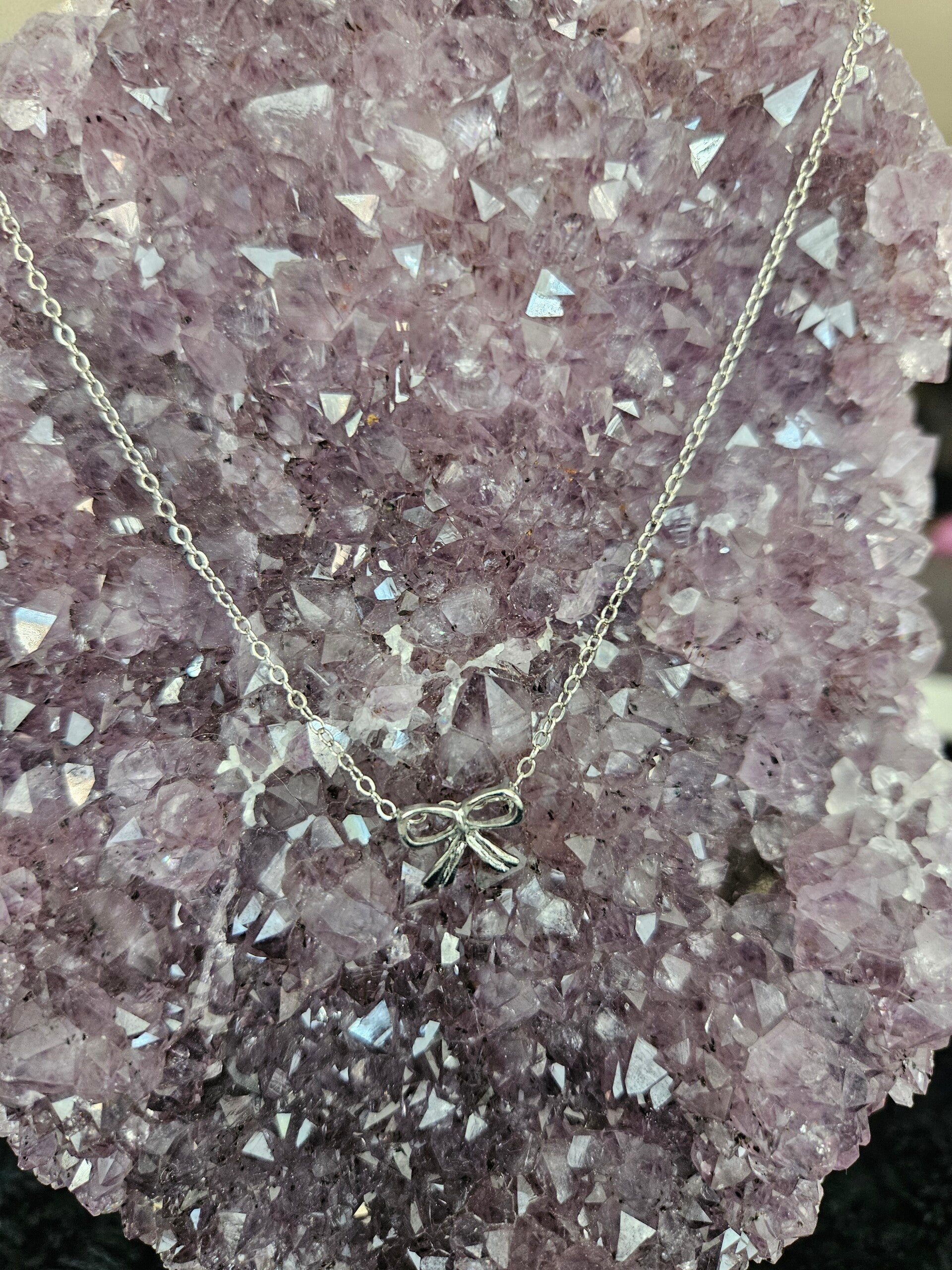 zilveren ketting met strik