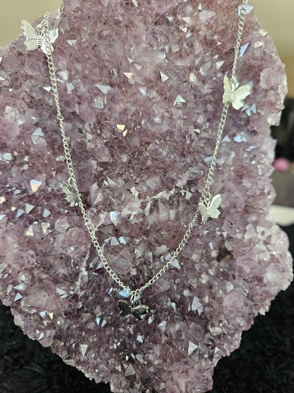 zilveren vlinder ketting