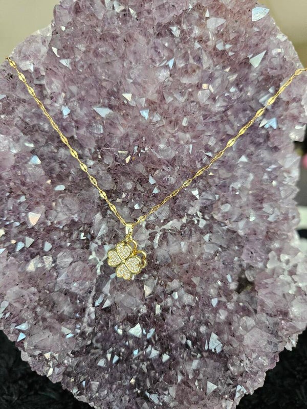 gouden ketting klaverspinner
