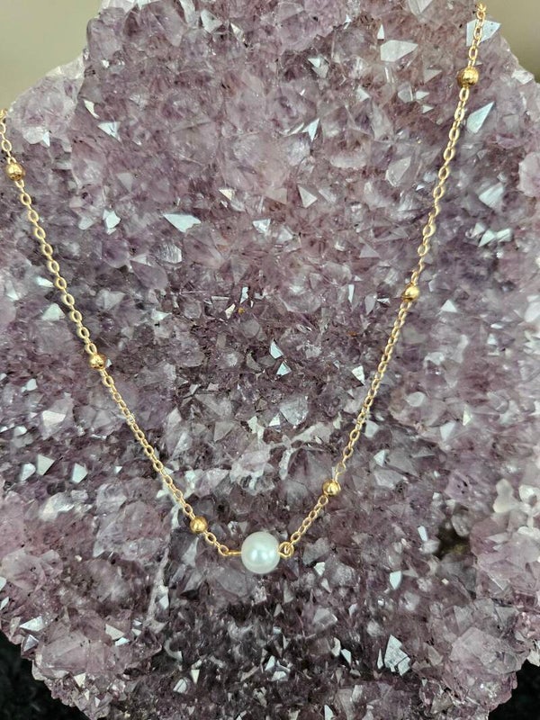 gouden ketting 1 parel