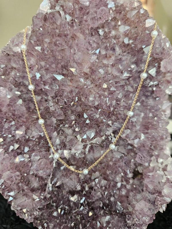 gouden ketting kleine parels
