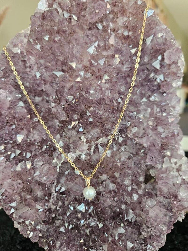 gouden ketting met parel