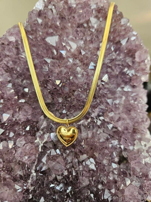 gouden ketting tekst hart love you more