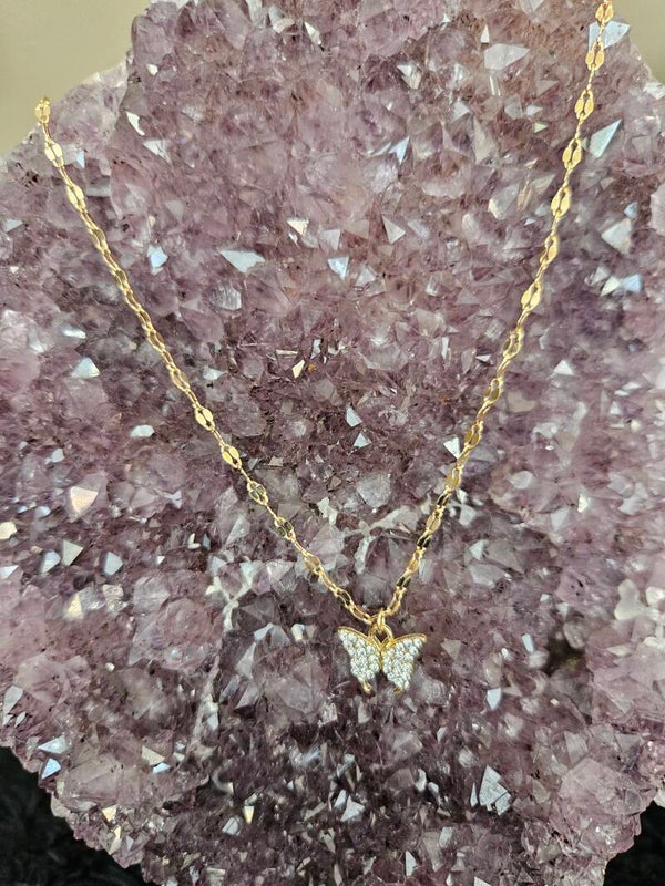 gouden ketting vlinder strass