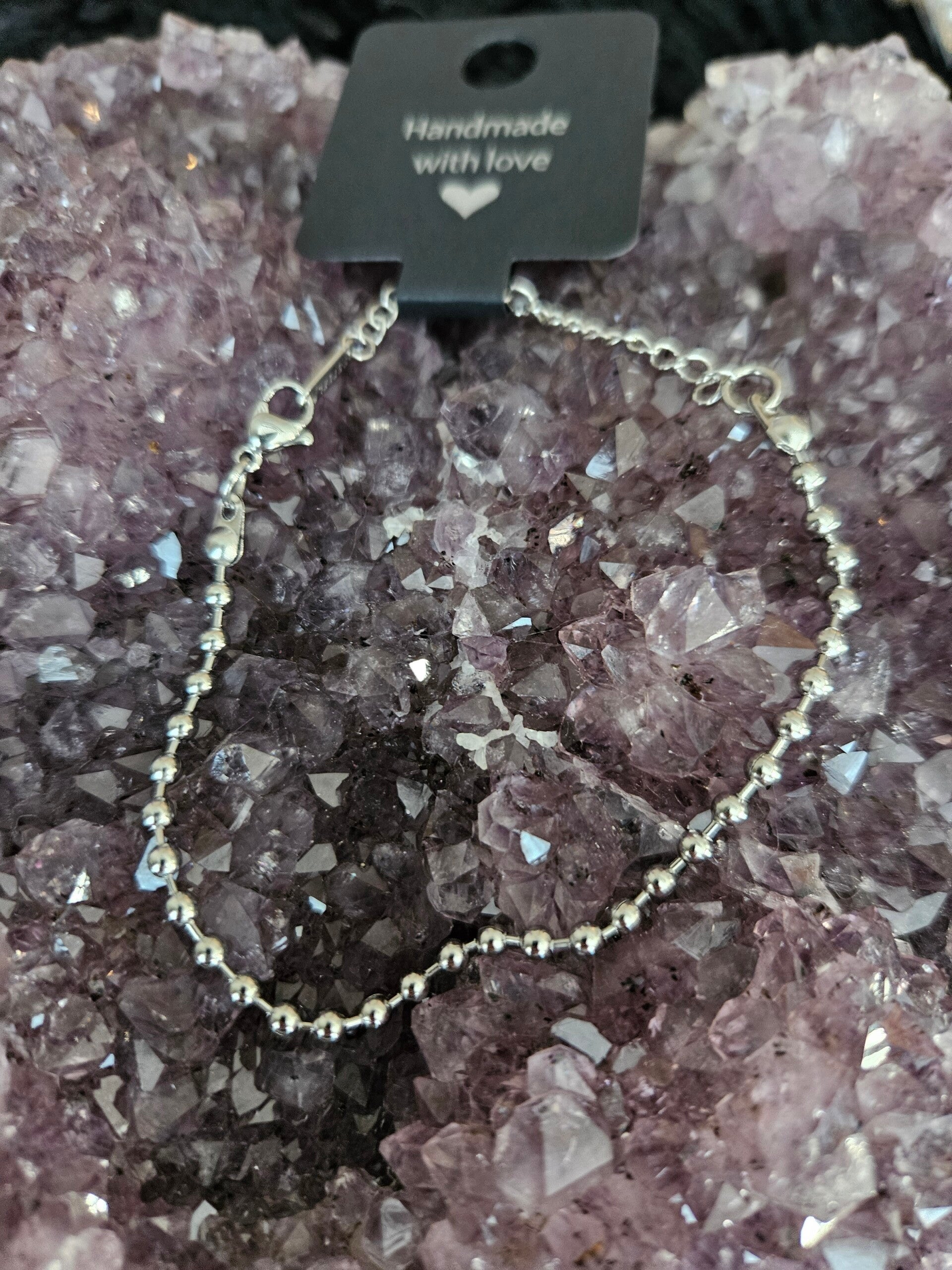 zilveren bolletjes armband