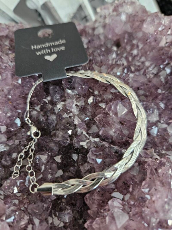 zilveren gevlochten armband