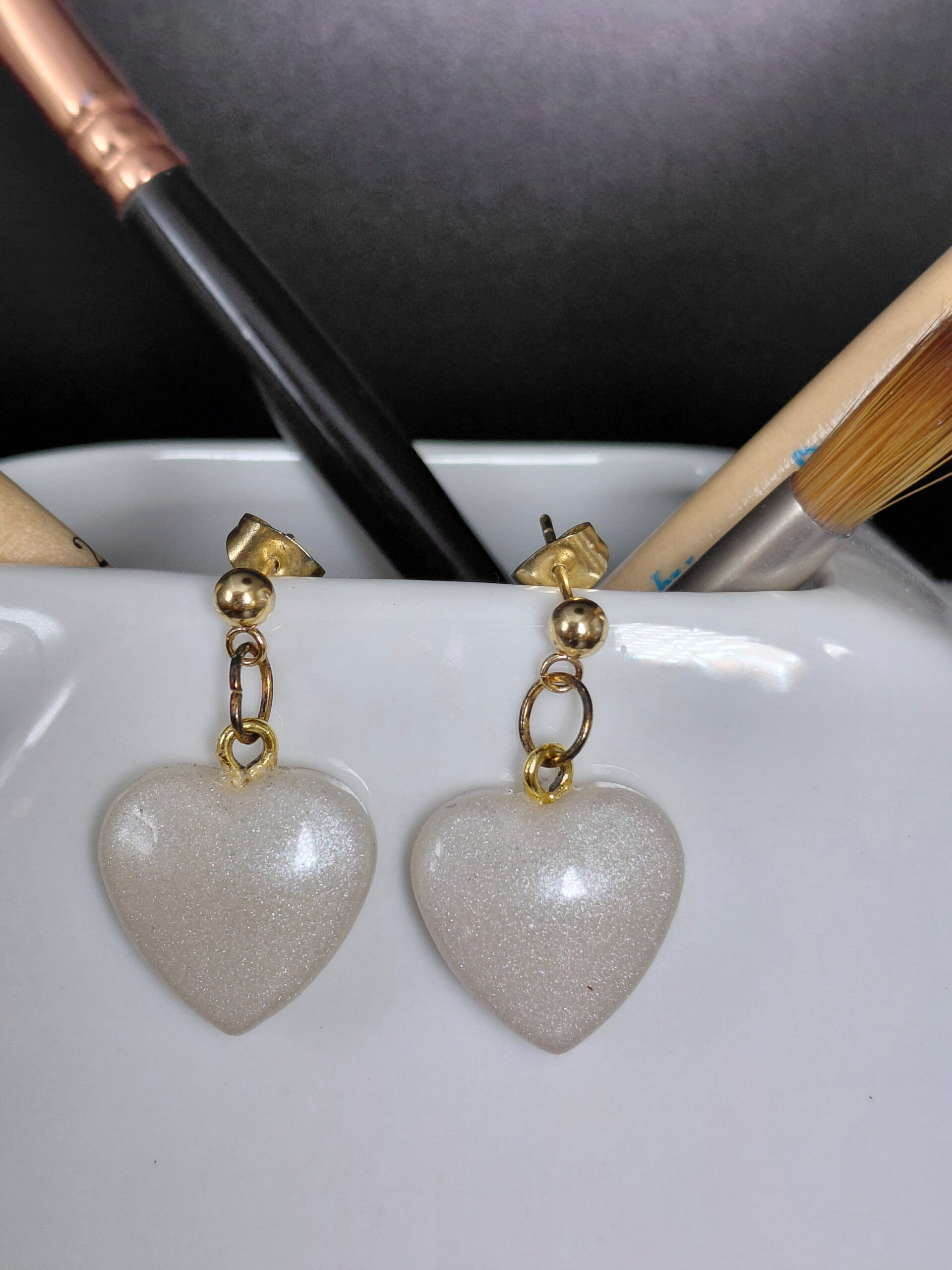 Bouton de coeur blanc