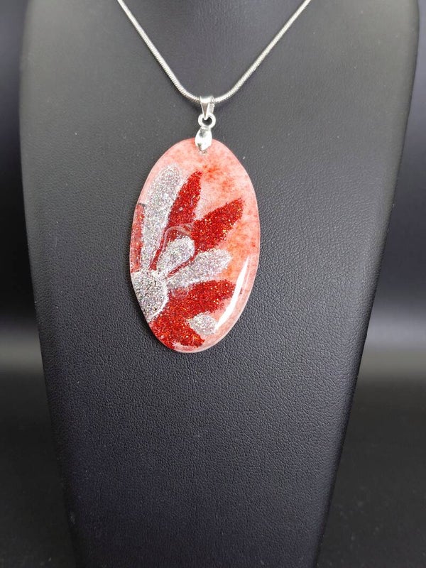 Marguerite rouge argent