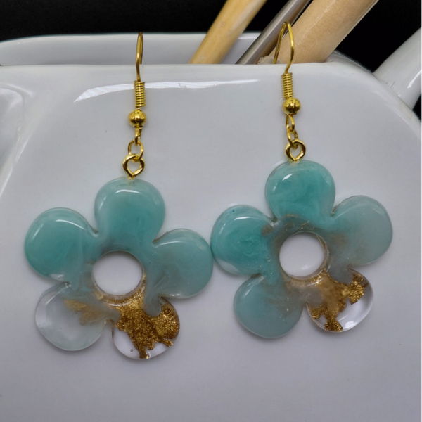 Fleur turquoise or