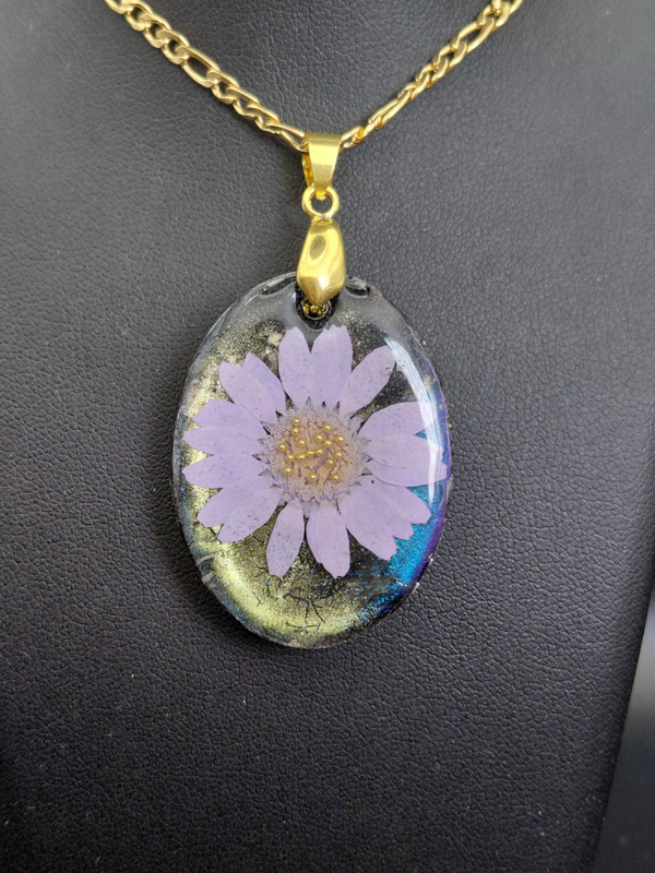 Oval marguerite mauve