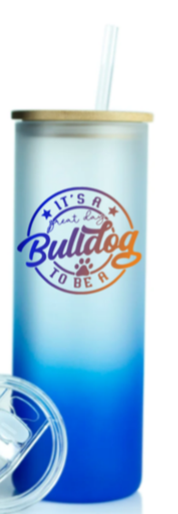 Its a great day to be bulldog frosted glass 20oz