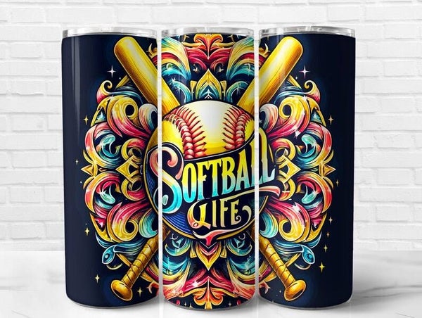 20oz softball life tumbler