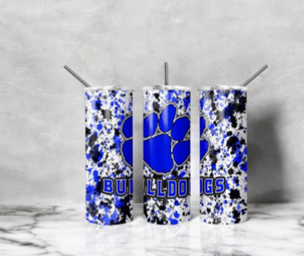Bulldog pawprint 20oz tumbler