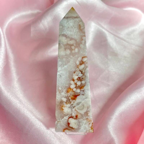 Pink Amethyst X Flower Agate Tower