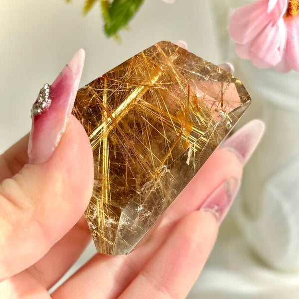 Smokey Rutile Quartz Gold Freeform (A+)*