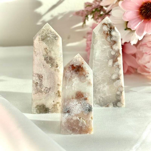 Green Flower Agate Towers