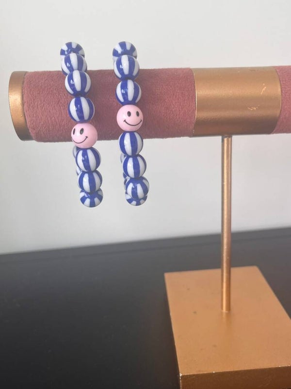 Armband Smiley blauw