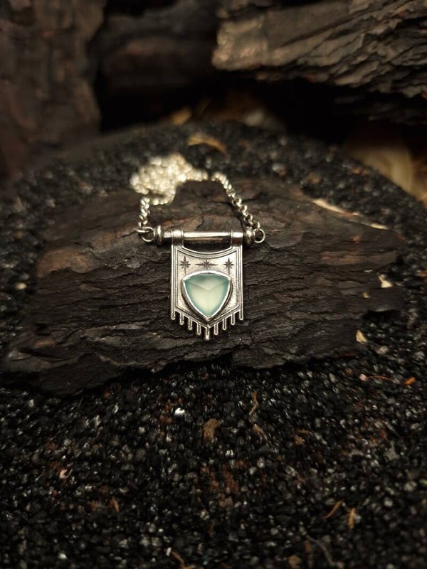 The mage banner necklace | aquamarine | nox ex libris