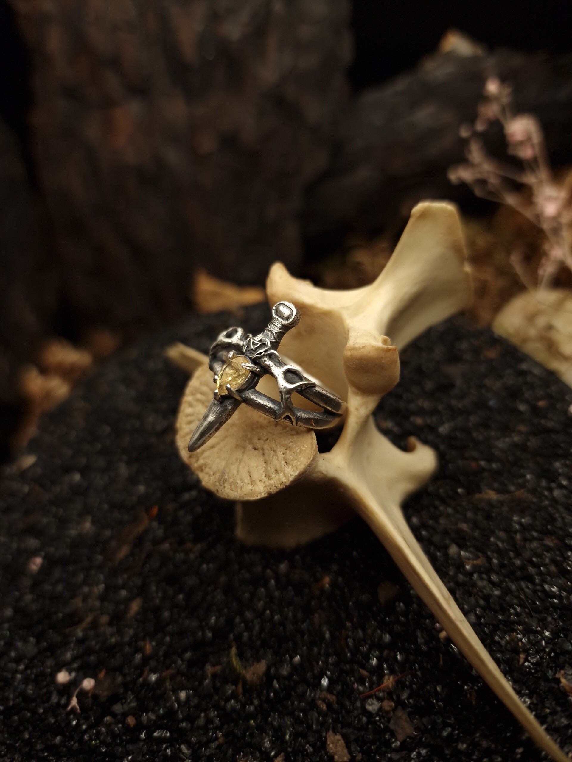Sunlight Dagger Ring | size 18 | Citrine | Nox Ex Libris