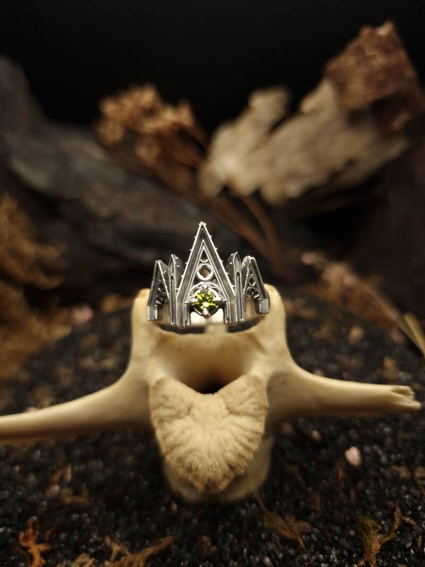 The Mausoleum Ring | size 20 | Olive Zirconia | regina