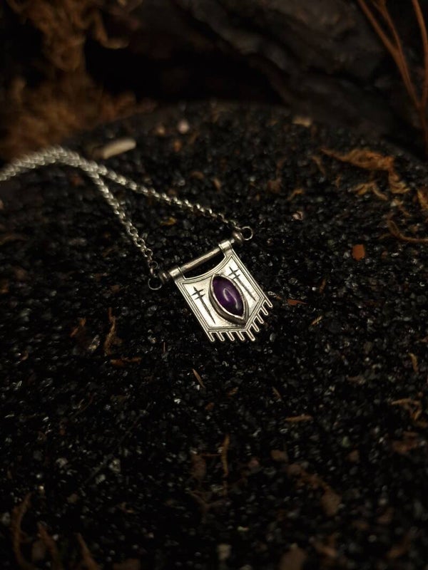 The Necromancy Banner Necklace | Amethyst | nox ex libris