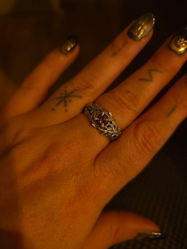 The Overgrown Cemetery Ring | Size 19,5 | Ready to Send | Amethyst | Curiosity Cabinet