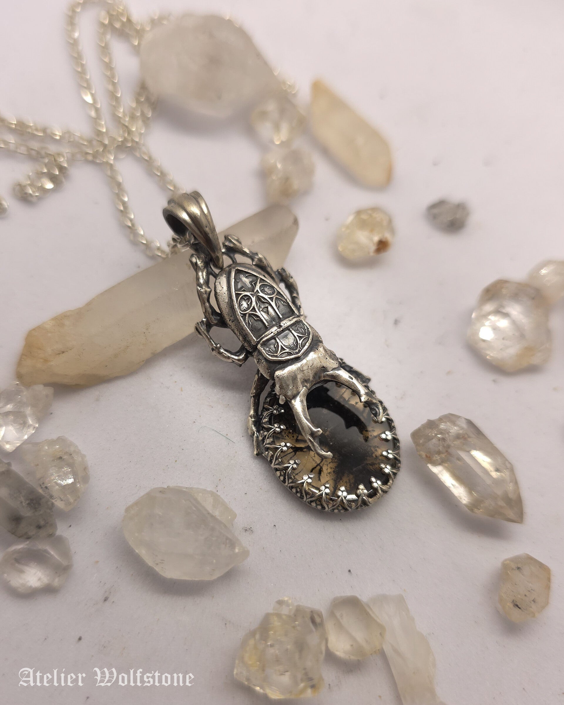 The Lucaniadae Cathedrale Pendant | One of a Kind | dendrite agate | Regina