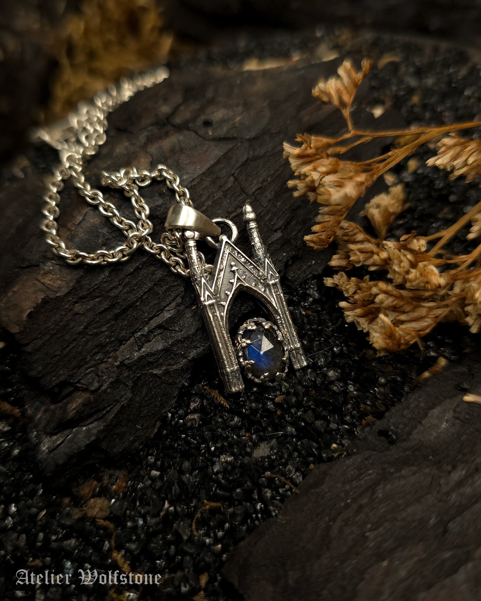 The Mausoleum by Night Pendant | One of A Kind | Labradorite | Regina | 23-2 release