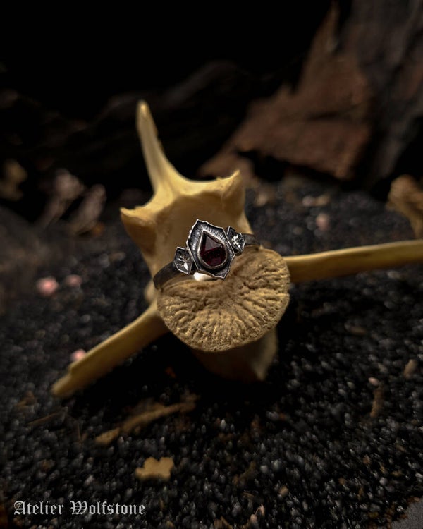 The Bloody | One of a Kind Ring | size 20 | garnet | Curiosity Cabinet