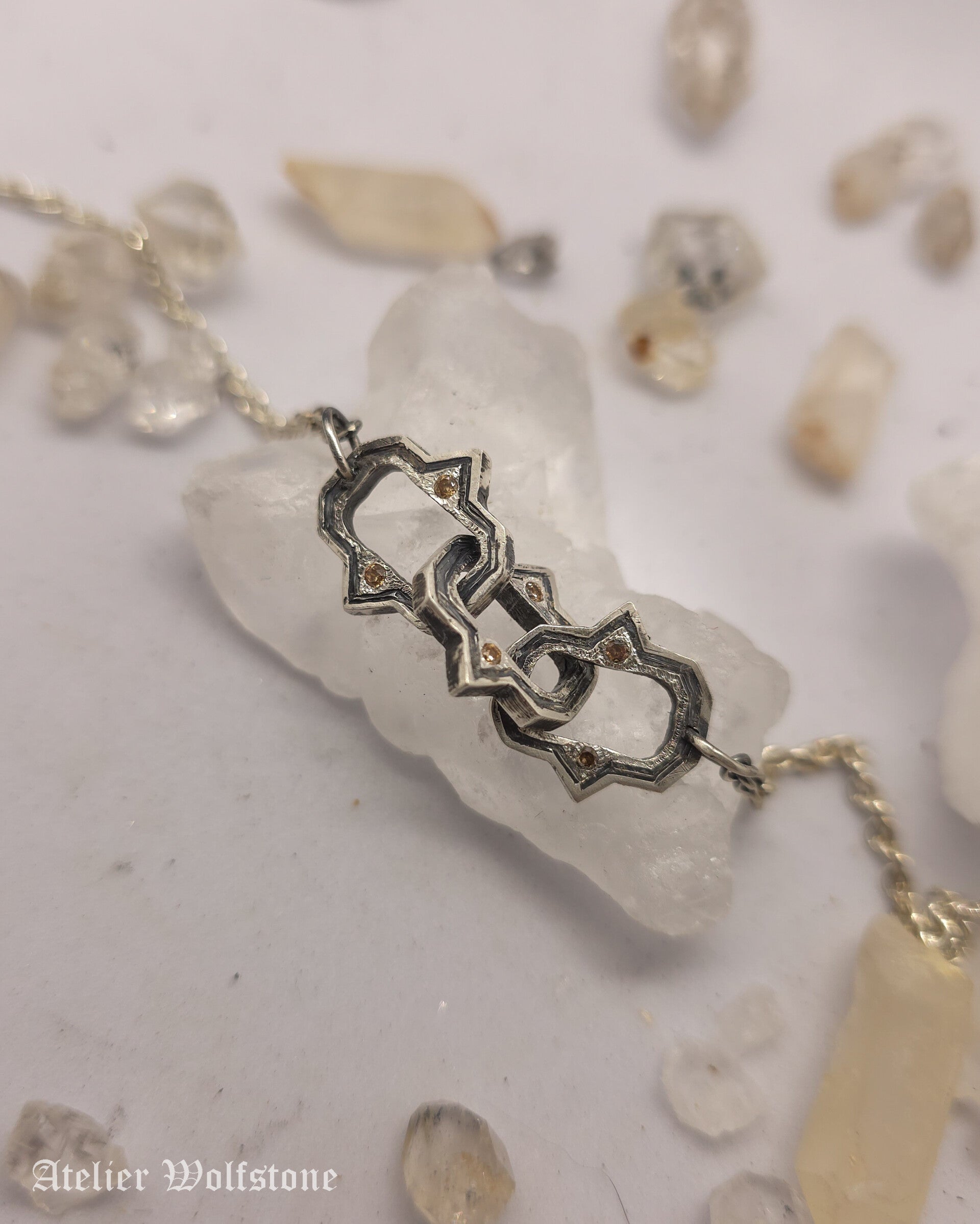 The Graveyard Chain Necklace | One of a Kind | Champagne Zirconia | Curiosity Cabinet